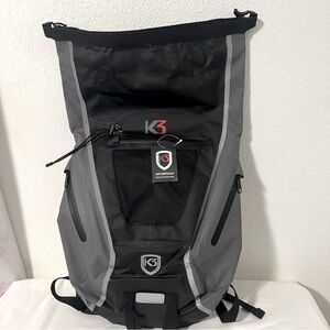 K3 Waterproof Dry Bag Backpack Black and Gray Hiking, Skiing Outdoor NWT